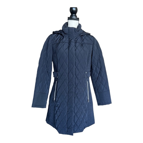Jones New York Black Women's Quilted Puffer Coat Size M
